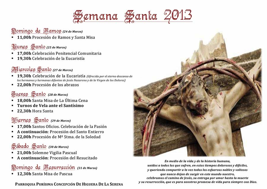 2013 Semana Santa En Quintana De La Serena