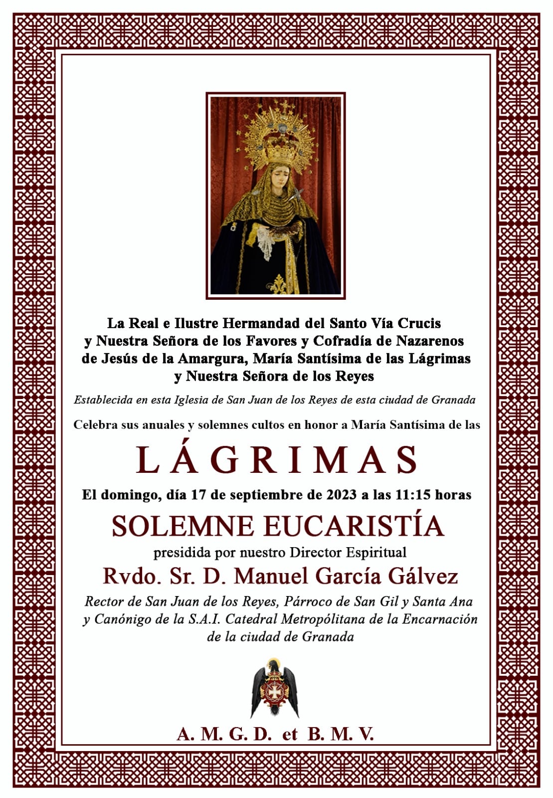 Orla Cultos María Santísima De Las Lágrimas 2023